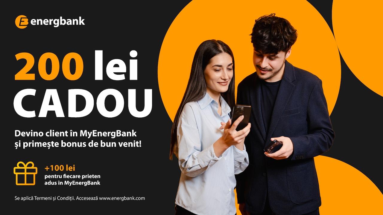 Noii clienți Energbank beneficiază de un bonus de 200 de lei la înregistrarea online