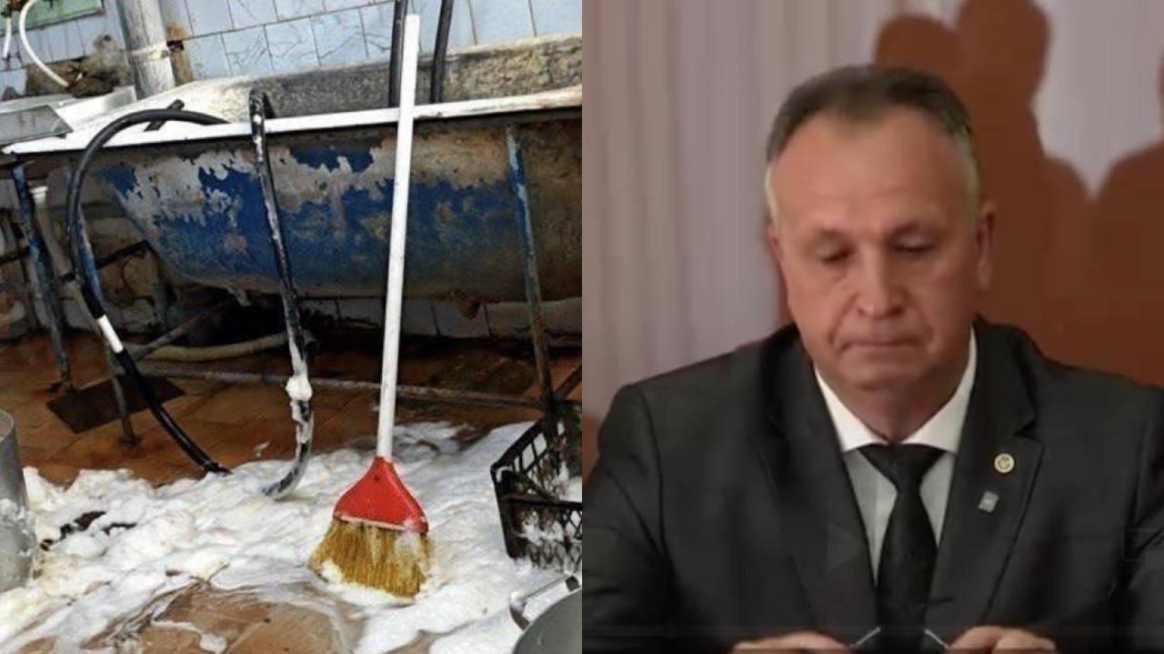 Ministrul Sănătății, Emil Ceban, în lacrimi, după ce a văzut starea dezastruoasă a blocului alimentar de la Spitalul Clinic din Bălți