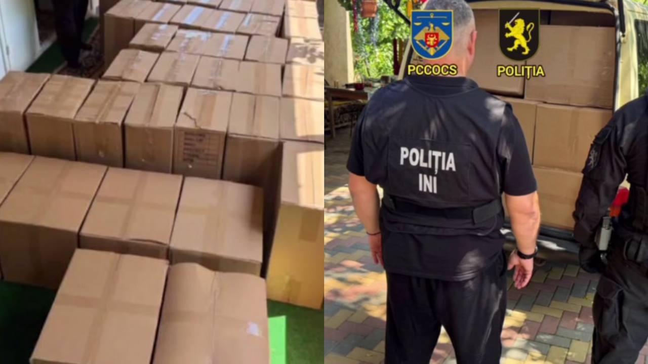 Contrabandă cu țigări de 1,3 milioane de lei, dejucată de polițiști. Cutii cu peste 30.000 de pachete, ridicate în urma perchezițiilor