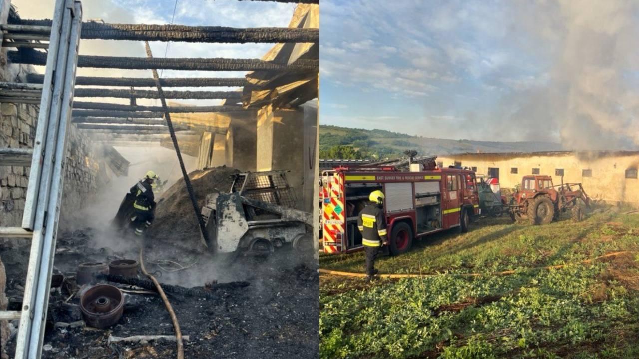 Incendiu puternic la un depozit de brichete din Sângerei. Șapte echipe de pompieri au luptat cu flăcările timp de cinci ore
